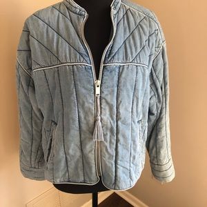 Gap quilted denim jacket with cute printed lining
